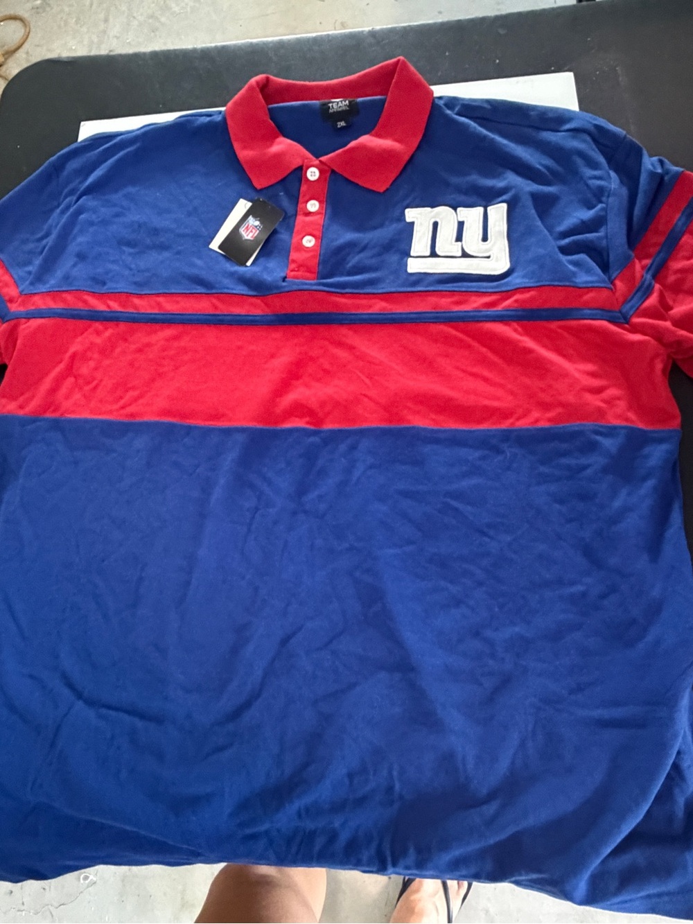 NY Giants Men's Blue & Red Polo Shirt 2XL